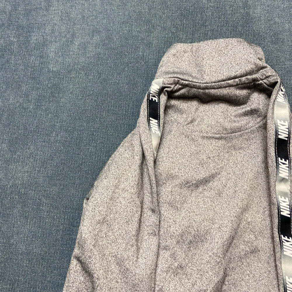 Nike Track Jacket Girl 6 Heather Gray Full Zip Mock Neck Swoosh Logo Performance